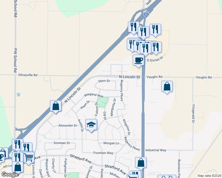map of restaurants, bars, coffee shops, grocery stores, and more near 2000 Keel Ct in Dixon