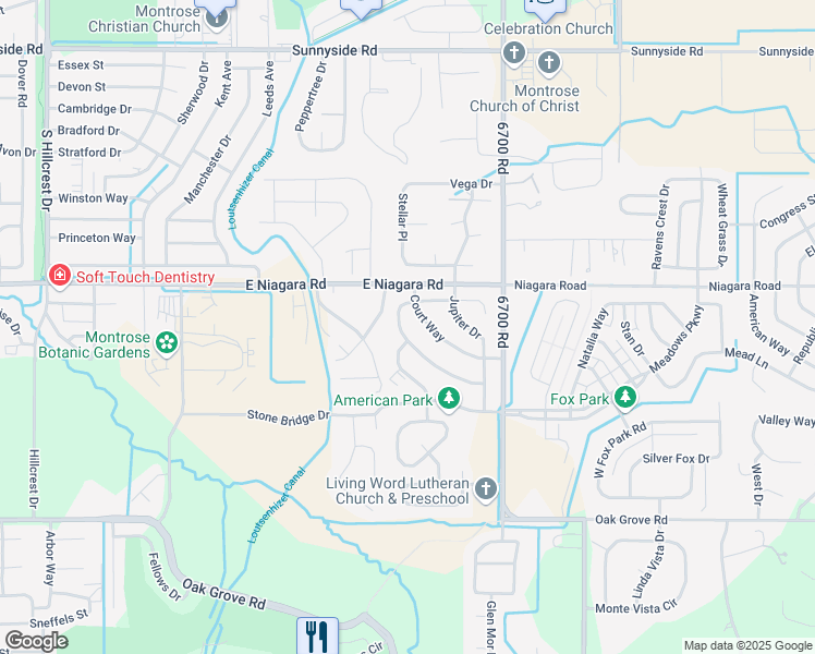 map of restaurants, bars, coffee shops, grocery stores, and more near 1877 Ouray Drive in Montrose