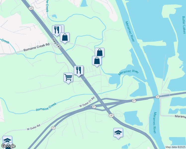 map of restaurants, bars, coffee shops, grocery stores, and more near 121 Schneider Drive in Fenton