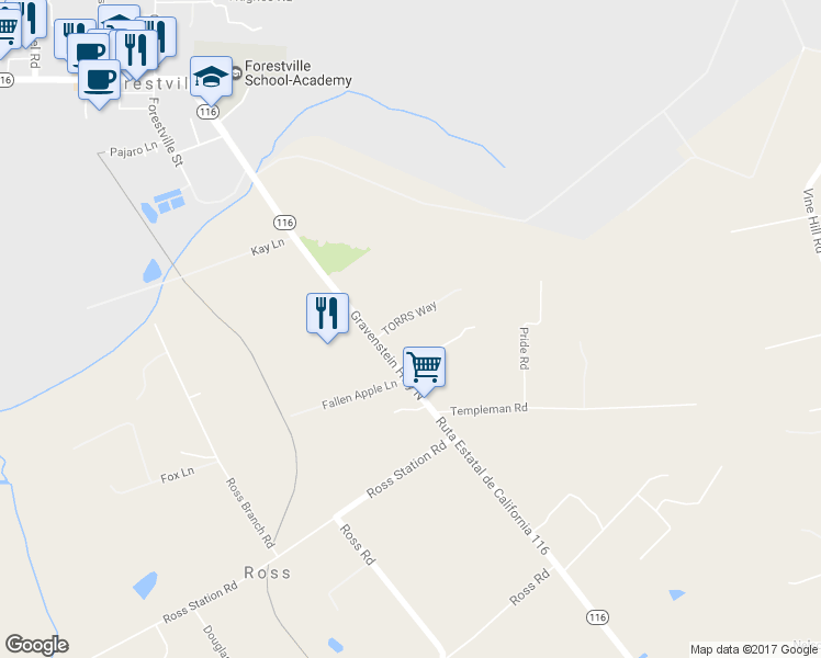 map of restaurants, bars, coffee shops, grocery stores, and more near 9341 TORRS Way in Forestville