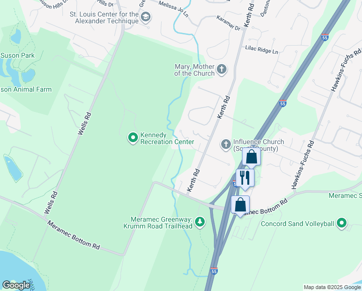 map of restaurants, bars, coffee shops, grocery stores, and more near 4610 Sienna Hills Place in St. Louis