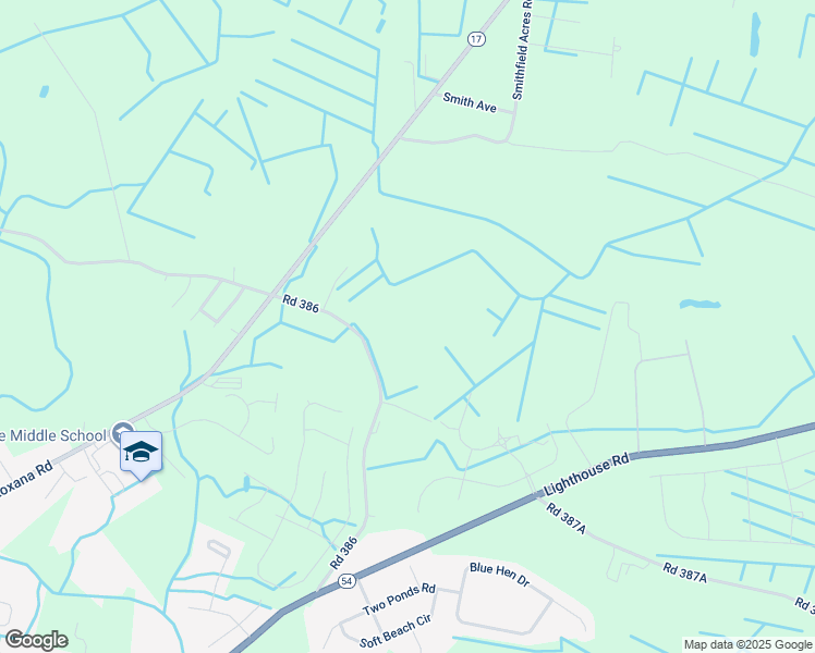 map of restaurants, bars, coffee shops, grocery stores, and more near 9266 Greenway Trail in Selbyville