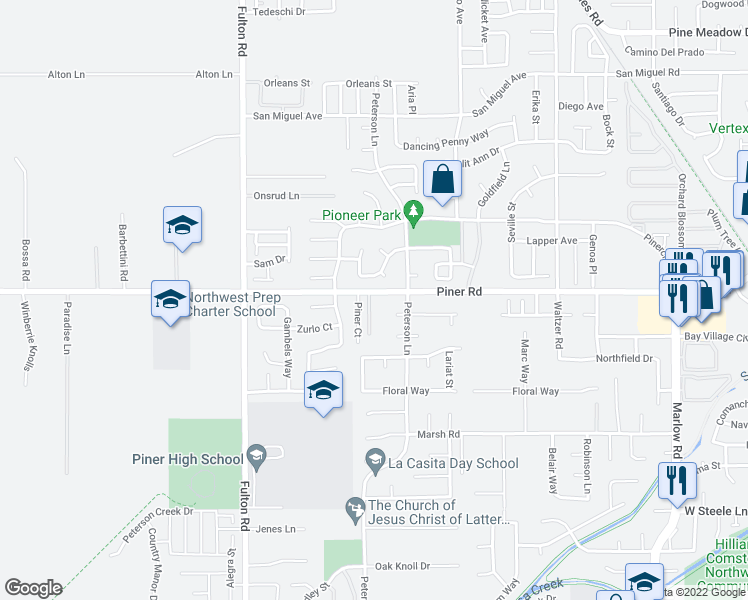 map of restaurants, bars, coffee shops, grocery stores, and more near 1830 Streiff Lane in Santa Rosa