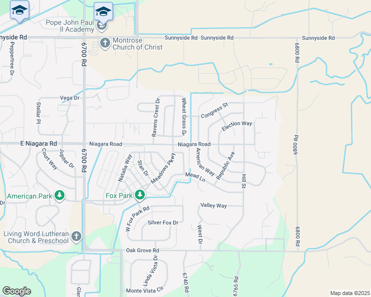 map of restaurants, bars, coffee shops, grocery stores, and more near 3238-3250 Wheat Grass Drive in Montrose