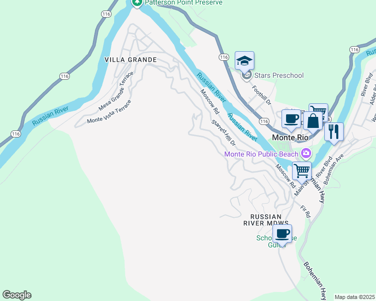 map of restaurants, bars, coffee shops, grocery stores, and more near in Sonoma County