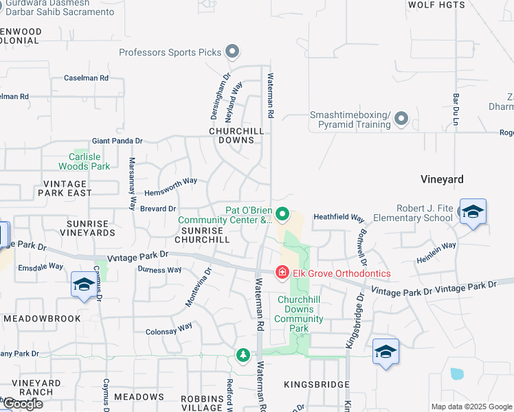 map of restaurants, bars, coffee shops, grocery stores, and more near 9253 Brevard Court in Sacramento
