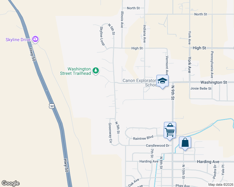 map of restaurants, bars, coffee shops, grocery stores, and more near 2908 N 5th St in Cañon City