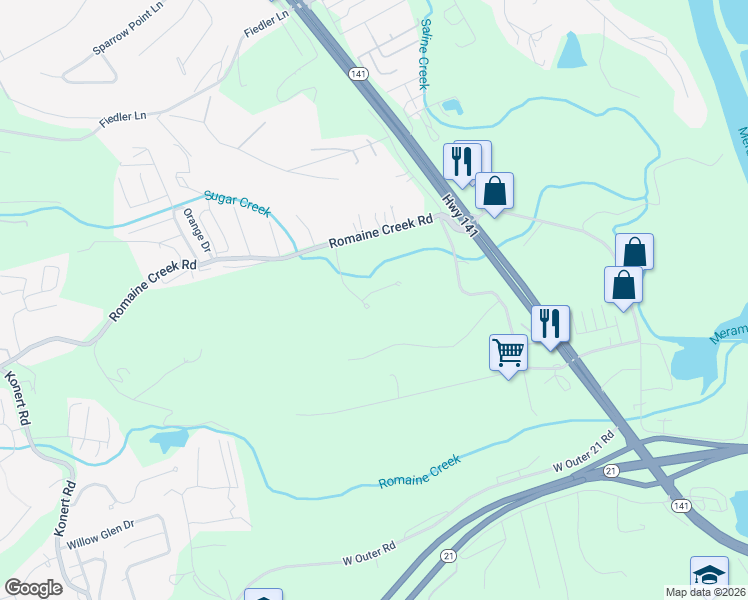 map of restaurants, bars, coffee shops, grocery stores, and more near 432 Caleb Place in Fenton