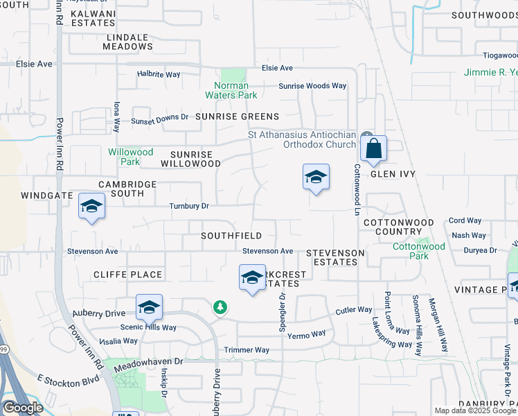 map of restaurants, bars, coffee shops, grocery stores, and more near 8364 Summer Sky Drive in Sacramento