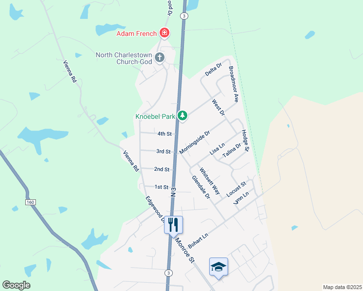map of restaurants, bars, coffee shops, grocery stores, and more near 1812 Market Street in Charlestown