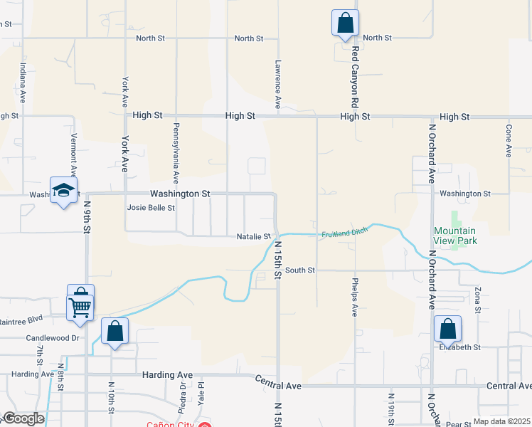 map of restaurants, bars, coffee shops, grocery stores, and more near 51 Georgia Lane in Cañon City