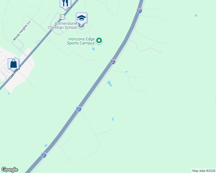 map of restaurants, bars, coffee shops, grocery stores, and more near Buffalo Drive in Harrisonburg