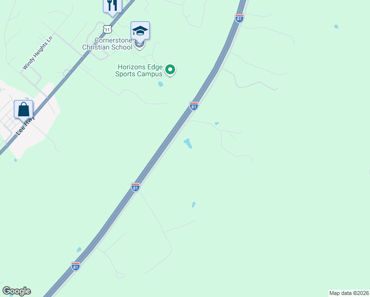 map of restaurants, bars, coffee shops, grocery stores, and more near Buffalo Drive in Harrisonburg