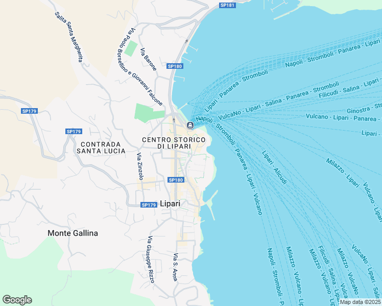 map of restaurants, bars, coffee shops, grocery stores, and more near Via 24 Maggio in Lipari
