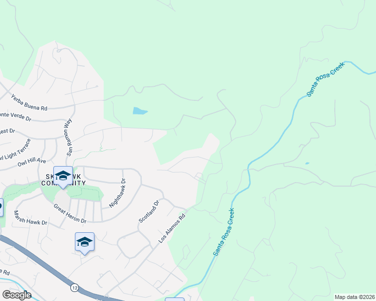 map of restaurants, bars, coffee shops, grocery stores, and more near 5760 Futura Way in Santa Rosa