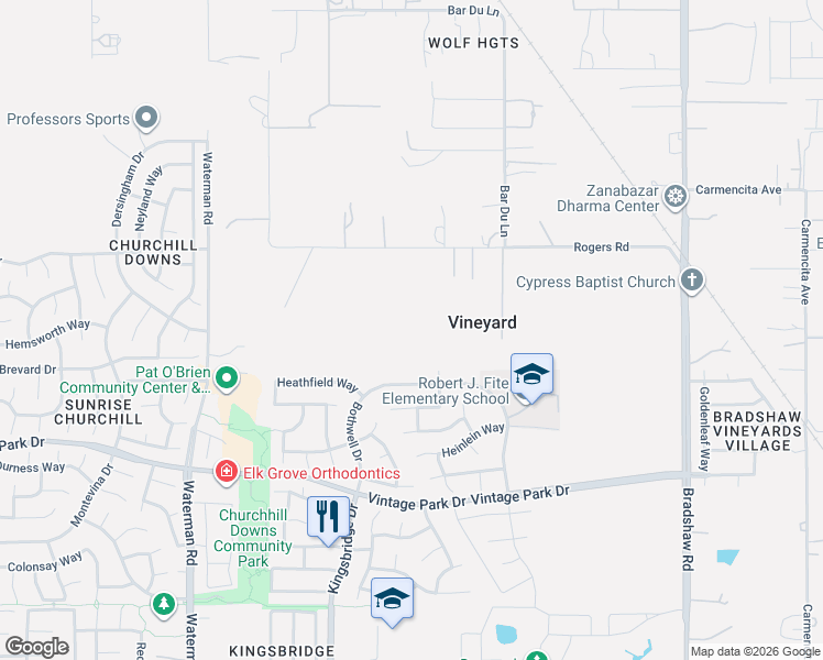 map of restaurants, bars, coffee shops, grocery stores, and more near 9472 Rogers Road in Sacramento