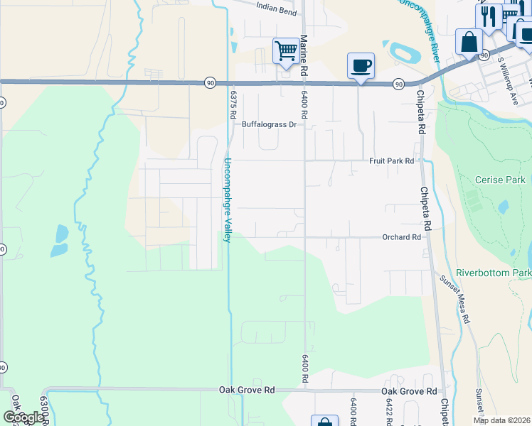 map of restaurants, bars, coffee shops, grocery stores, and more near 1133 Normandy Road in Montrose