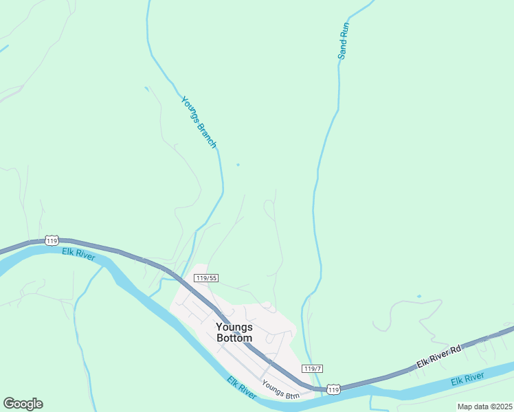 map of restaurants, bars, coffee shops, grocery stores, and more near Panther Mountain in Elkview