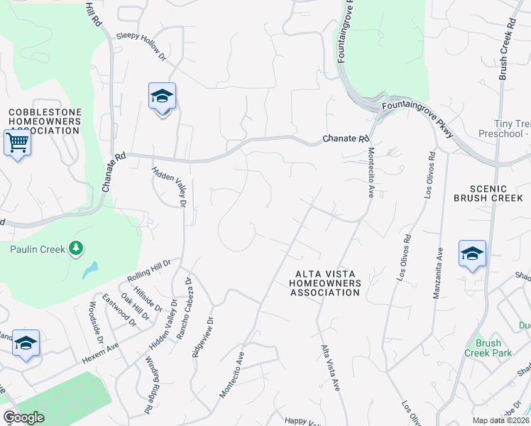 map of restaurants, bars, coffee shops, grocery stores, and more near 2656 Fir Park Way in Santa Rosa