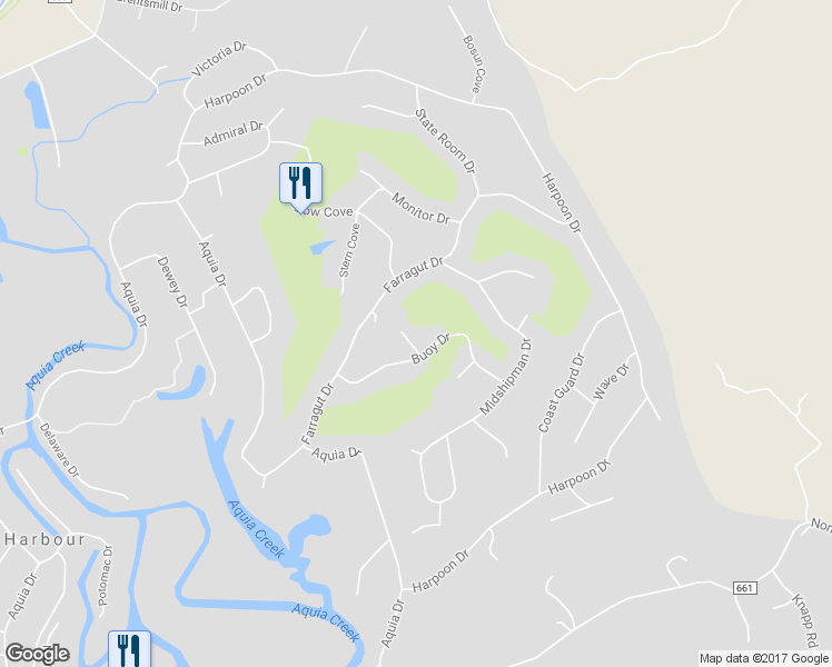 map of restaurants, bars, coffee shops, grocery stores, and more near 203 Manila Cove in Stafford