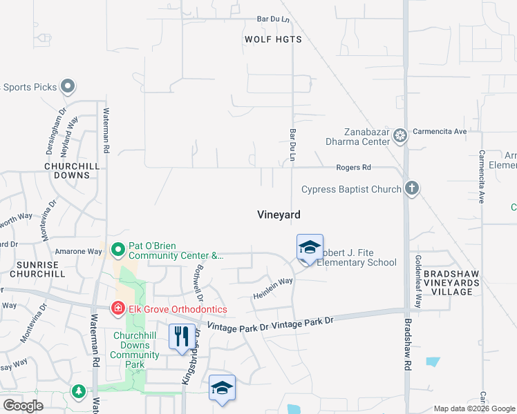map of restaurants, bars, coffee shops, grocery stores, and more near in Sacramento
