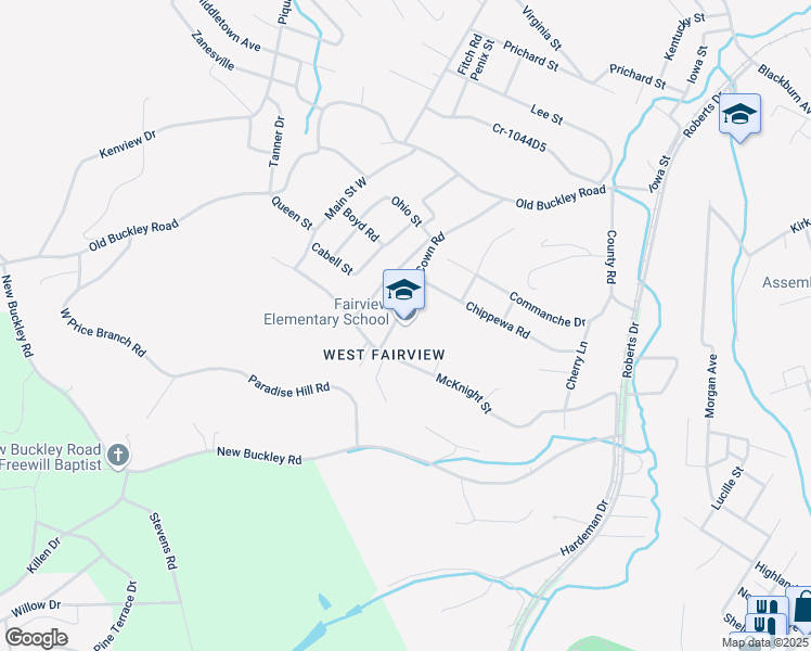 map of restaurants, bars, coffee shops, grocery stores, and more near 258 McKnight Street in Ashland