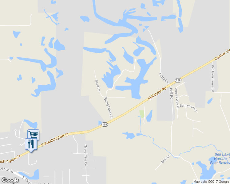 map of restaurants, bars, coffee shops, grocery stores, and more near 1115 Summer Creek Lane in Millstadt