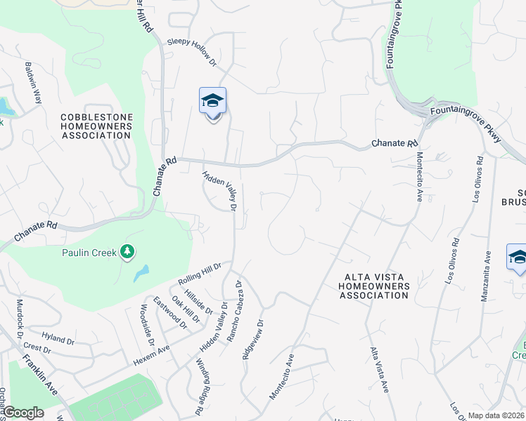 map of restaurants, bars, coffee shops, grocery stores, and more near 3159 Montecito Meadow Drive in Santa Rosa