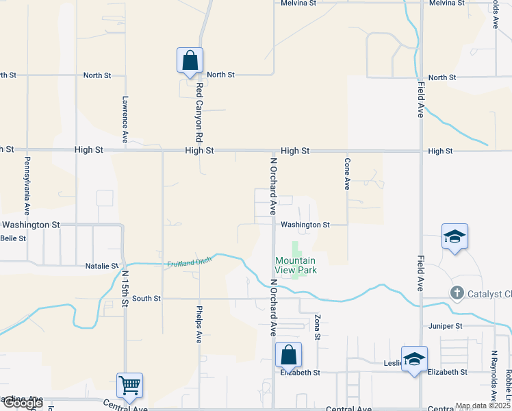 map of restaurants, bars, coffee shops, grocery stores, and more near 1025 North Orchard Avenue in Cañon City