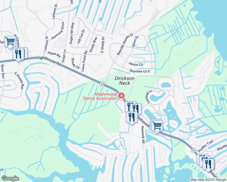 map of restaurants, bars, coffee shops, grocery stores, and more near 38381 Peppers Landing Lane in Selbyville