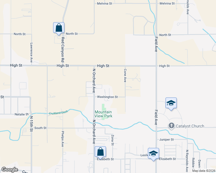 map of restaurants, bars, coffee shops, grocery stores, and more near 2189 Washington Street in Cañon City