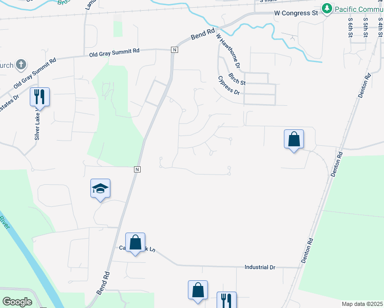 map of restaurants, bars, coffee shops, grocery stores, and more near 1217 Powell Place in Pacific