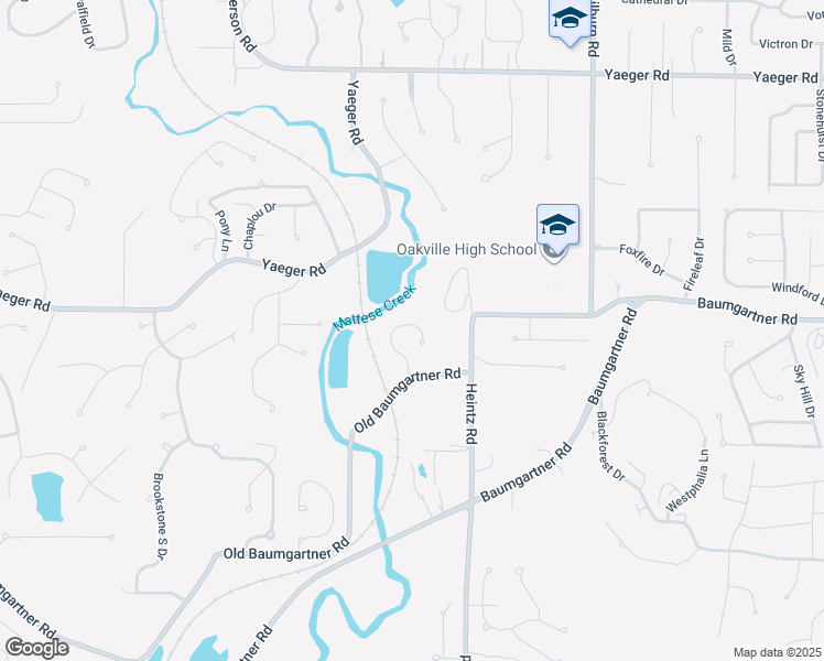 map of restaurants, bars, coffee shops, grocery stores, and more near 5537 Oakville Heights Court in St. Louis