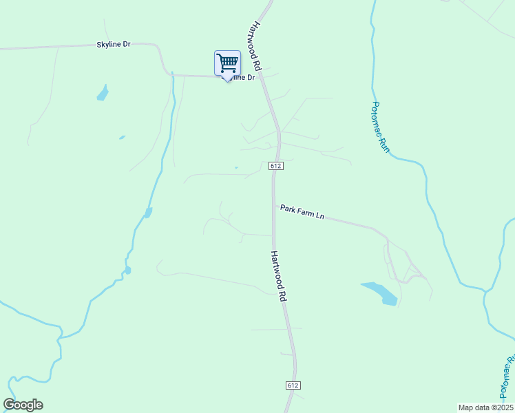 map of restaurants, bars, coffee shops, grocery stores, and more near 1385 Hartwood Road in Fredericksburg