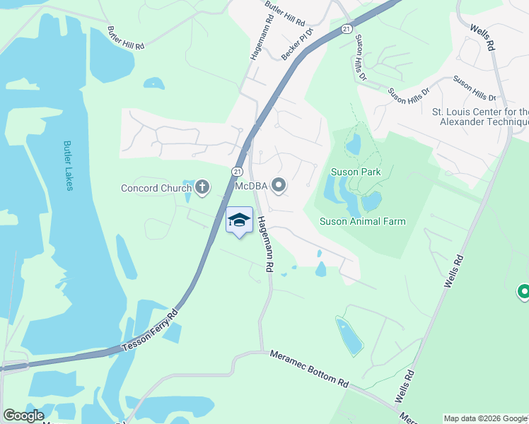 map of restaurants, bars, coffee shops, grocery stores, and more near 5330 Hagemann Crossing Drive in St. Louis