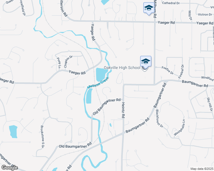 map of restaurants, bars, coffee shops, grocery stores, and more near 5537 Oakville Heights Court in St. Louis