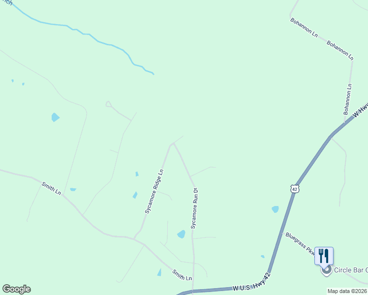 map of restaurants, bars, coffee shops, grocery stores, and more near 5007 Sycamore Run Drive in La Grange