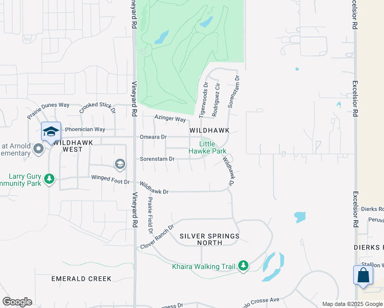 map of restaurants, bars, coffee shops, grocery stores, and more near 10188 Sorenstam Drive in Sacramento