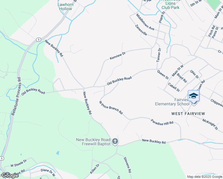 map of restaurants, bars, coffee shops, grocery stores, and more near 1100-1304 West Howard Drive in Ashland