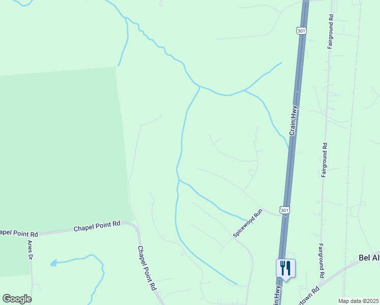 map of restaurants, bars, coffee shops, grocery stores, and more near 9030 Balsam Run in Bel Alton