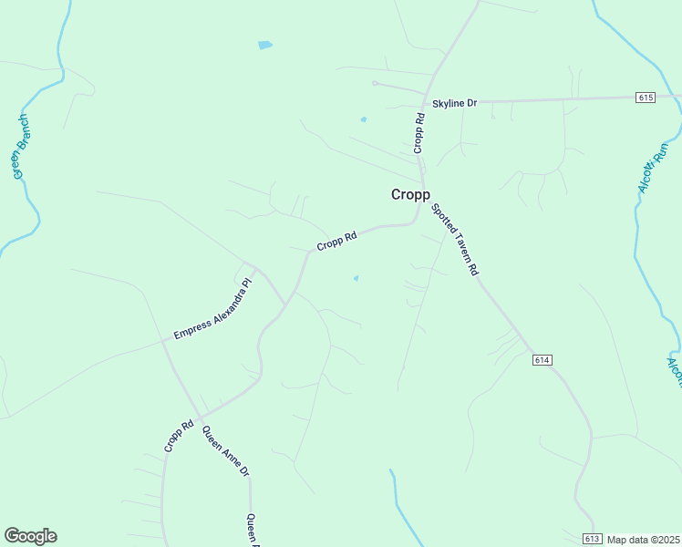 map of restaurants, bars, coffee shops, grocery stores, and more near 419 Cropp Road in Fredericksburg