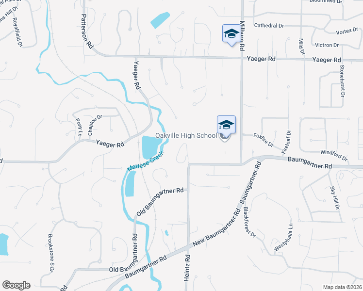 map of restaurants, bars, coffee shops, grocery stores, and more near 5543 Baronridge Drive in St. Louis