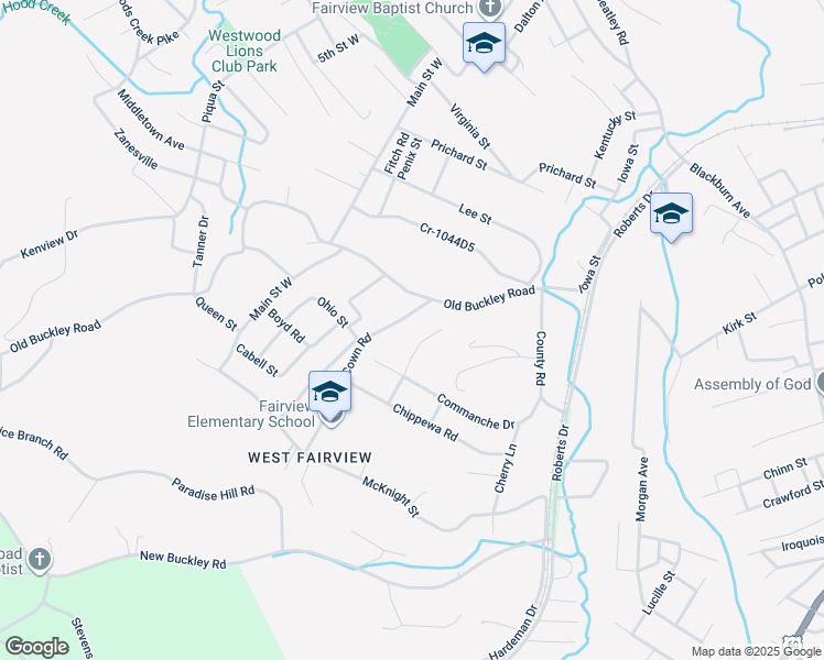 map of restaurants, bars, coffee shops, grocery stores, and more near 208 Chickasaw Court in Ashland