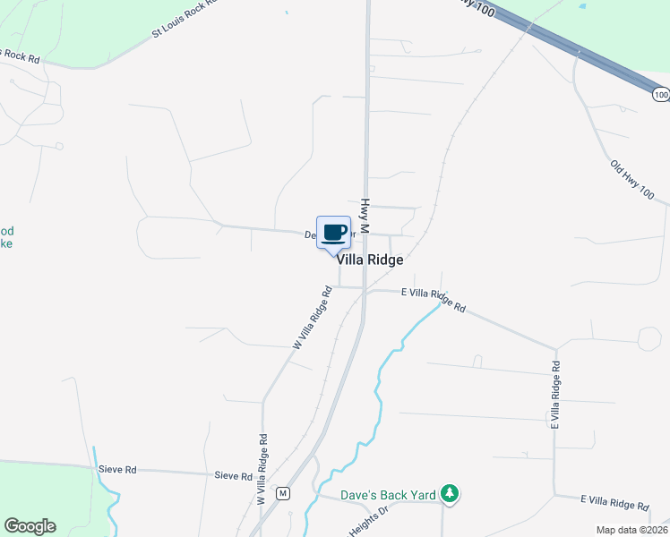 map of restaurants, bars, coffee shops, grocery stores, and more near 420 Olive Street in Villa Ridge