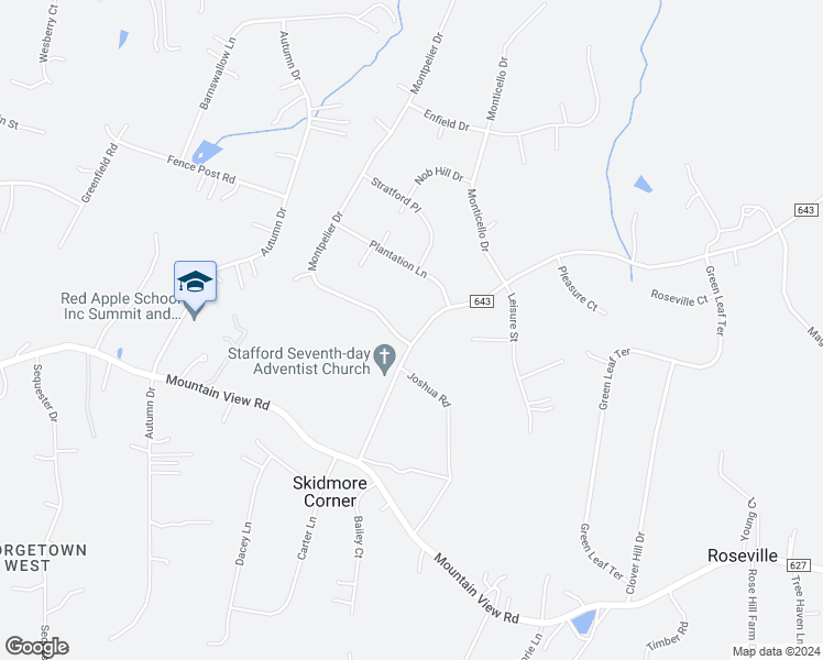 map of restaurants, bars, coffee shops, grocery stores, and more near 201 Montpelier Drive in Stafford