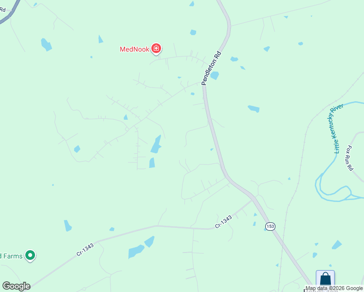 map of restaurants, bars, coffee shops, grocery stores, and more near Callis Grove in Pendleton