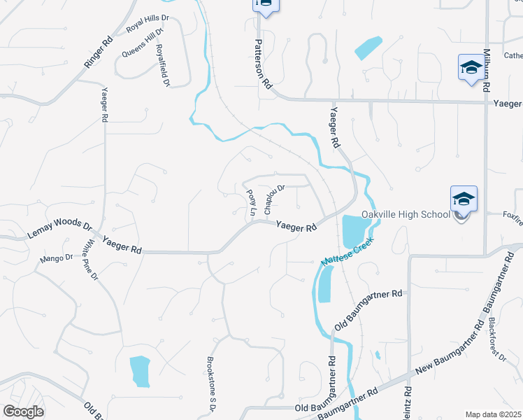 map of restaurants, bars, coffee shops, grocery stores, and more near 3564 Chaplou Drive in St. Louis