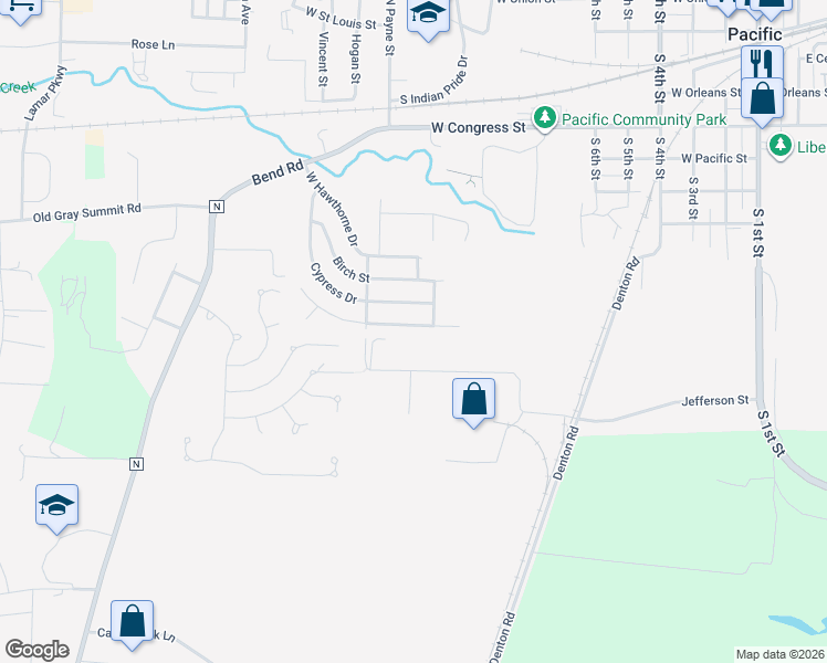 map of restaurants, bars, coffee shops, grocery stores, and more near 1306 Cypress Drive in Pacific
