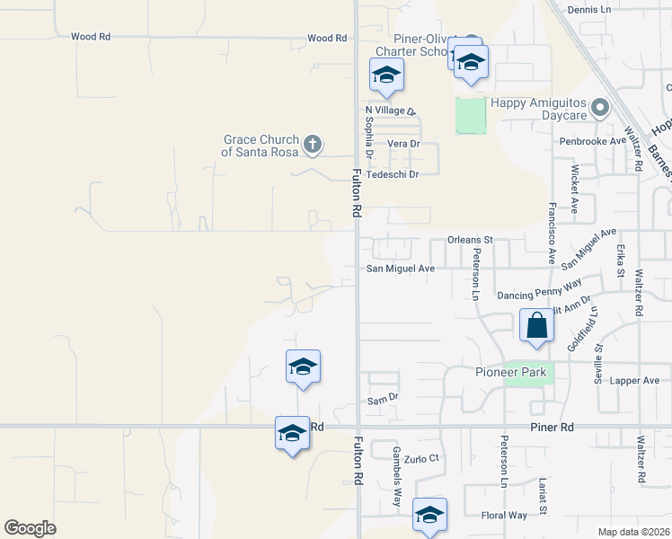 map of restaurants, bars, coffee shops, grocery stores, and more near 2101 Fulton Road in Santa Rosa