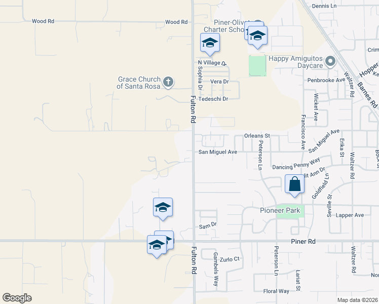map of restaurants, bars, coffee shops, grocery stores, and more near 2101 Fulton Road in Santa Rosa